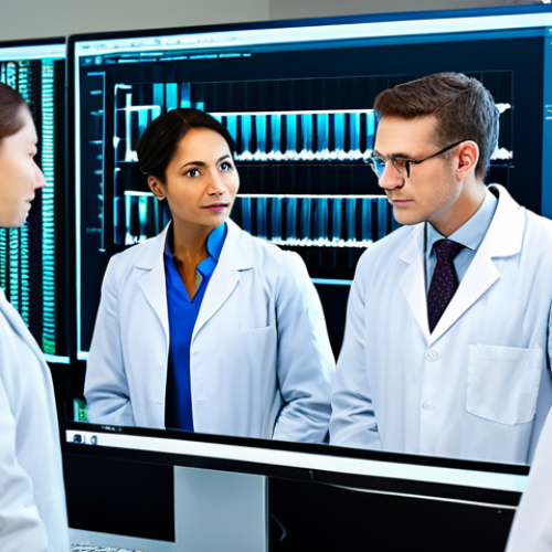 Personalized Medicine**

"A diverse group of doctors and scientists in a modern laboratory, analyzing DNA sequences on computer screens, fully clothed in professional attire, safe for work, appropriate content, perfect anatomy, natural proportions, representing personalized medicine, modest, professional environment, DNA helix in the background, high-quality rendering."

**