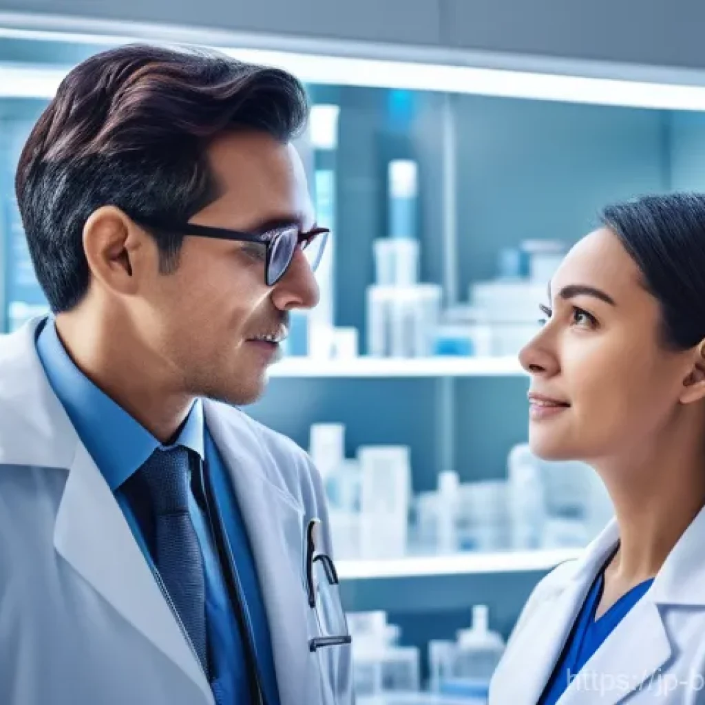 스마트 바이오 기술 - **Personalized Medicine in a Futuristic Clinic**
    A diverse group of individuals, including a sen...