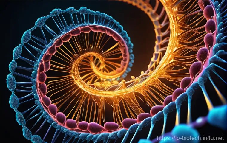 RNA 기반 바이오 의약품 - **Prompt:** A vibrant, highly detailed microscopic rendering of a human cell interior, conceptualize...