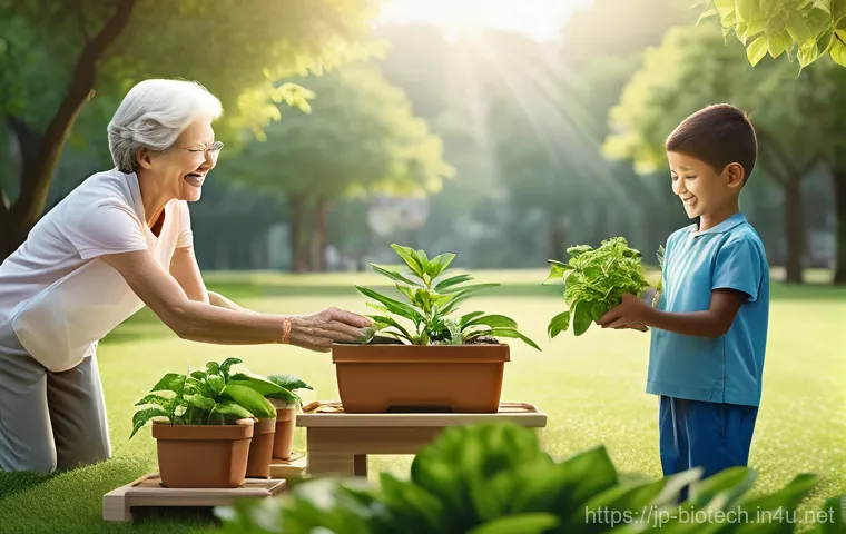 생물학적 제제 - **Prompt:** A serene and hopeful scene illustrating the concept of "biological drugs – the miraculou...