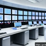 혈액 검사 기술 - A modern clinical laboratory setting with advanced AI-powered blood analysis machines displaying col...